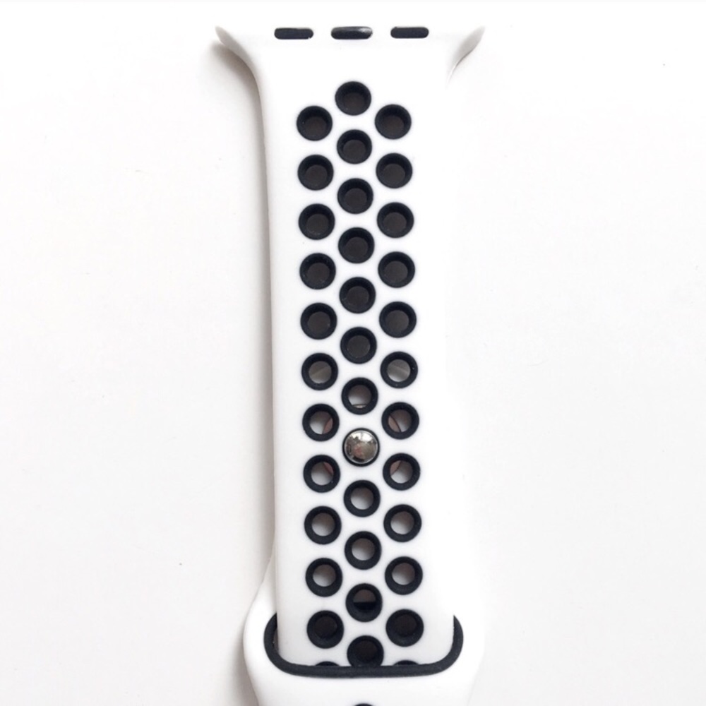 NEW White/Black Sport BAND For Apple Watch 42mm - Picture 4 of 7